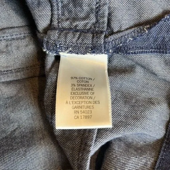 Banana Republic Elastic Waist Chambray Cotton Blend Skirt With Crochet Detail 4 - Picture 9 of 10